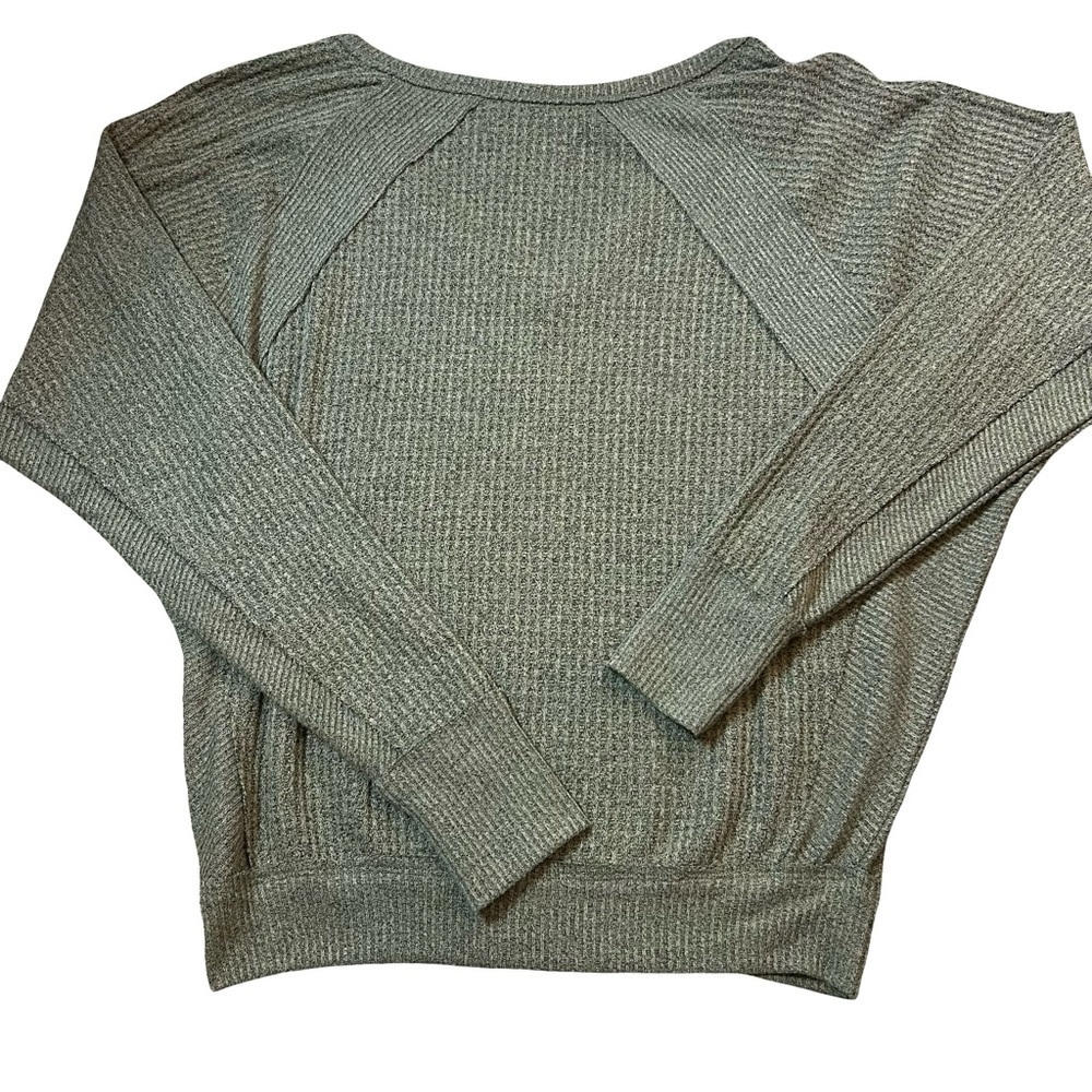 Free People “We The Free” Thermal V-Neck Top Olive Green - XS “Santa Clara Top” - Picture 6 of 11